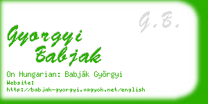gyorgyi babjak business card