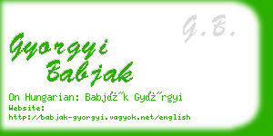 gyorgyi babjak business card